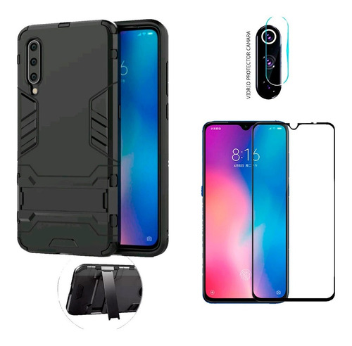 Estuche Xiaomi Mi 9 + Vidrio Templado 6d + Vidrio Camara
