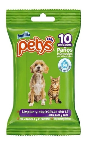 Pañitos Húmedos Para Mascotas Petys - Unidad a $300