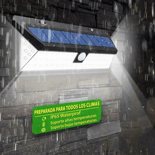 Imagen 5 de 10 de Reflector Led Solar Sensor Movimiento 118 Led 1000 Lums