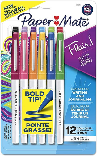 Marcadores Paper Mate Flair Bold X12