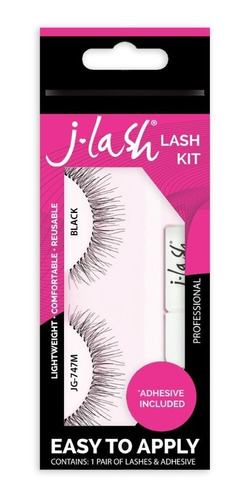 J Lash - Kit De Pestañas Postizas Con Mini Pegamento Jg-747m