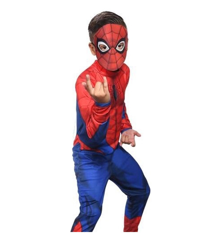 Fantasia Infantil Homem Aranha Com Mascara Marvel Original