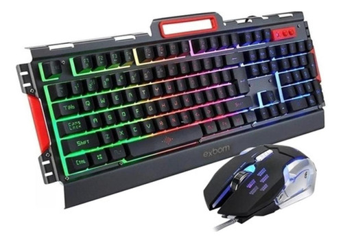 Teclado Gamer Kit Teclado E Mouse Gamer - Preto