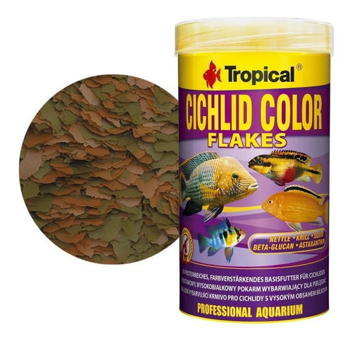 Ração Tropical Cichlid Color Flakes Pote 50g