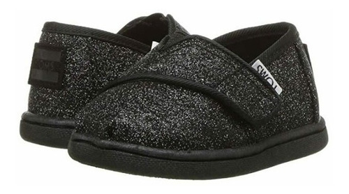 Zapatilla Alpargata Zapato Bebé Toms Tiny - Negro Brillante