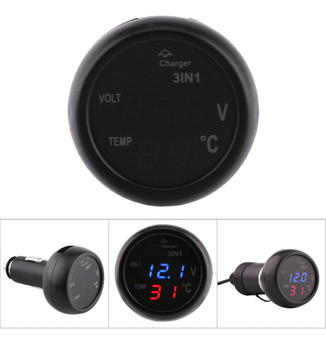 Termómetro Digital 3 En 1 Para Automóvil Pantalla Led