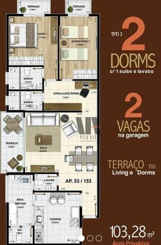Imagem 23 de 27 de Turris Gonzaga Apartamento Garden 2qts 1st 2vgs Mais De 60m² De Área Externa - Gd0006