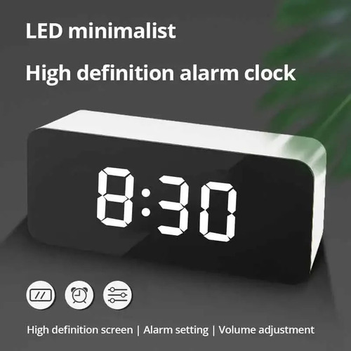 2025 1 Reloj Despertador Usb De Escritorio Led Blanco