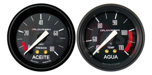 2 Relojes Orlan Rober Classic 52mm Aceite Temperatura Agua