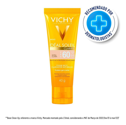 Protetor solar facial ideal Soleil Clarify Fps60 extra clara Vichy