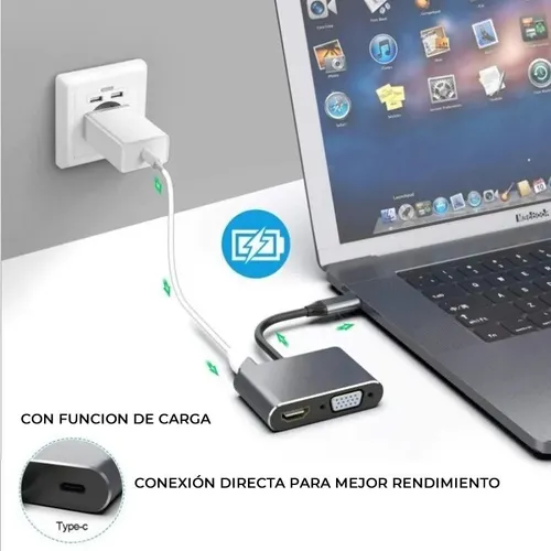 Convertidor Tipo C Hdmi Vga Usb Para Hp Elitebook 830 G5 G6