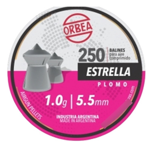 Chumbo Orbea Plomo Estrella 5.5 Mm Chumbera Rifle Pcp 250un