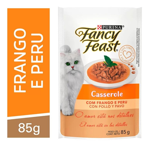 Sachê Fancy Feast Frango E Peru 85g Ração Úmida Para Gatos