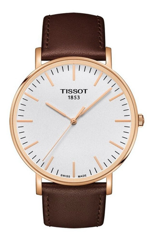 Reloj Tissot Everytime Large T1096103603100 Hombre Original Color de la malla Marrón Color del bisel Rosé Color del fondo Blanco