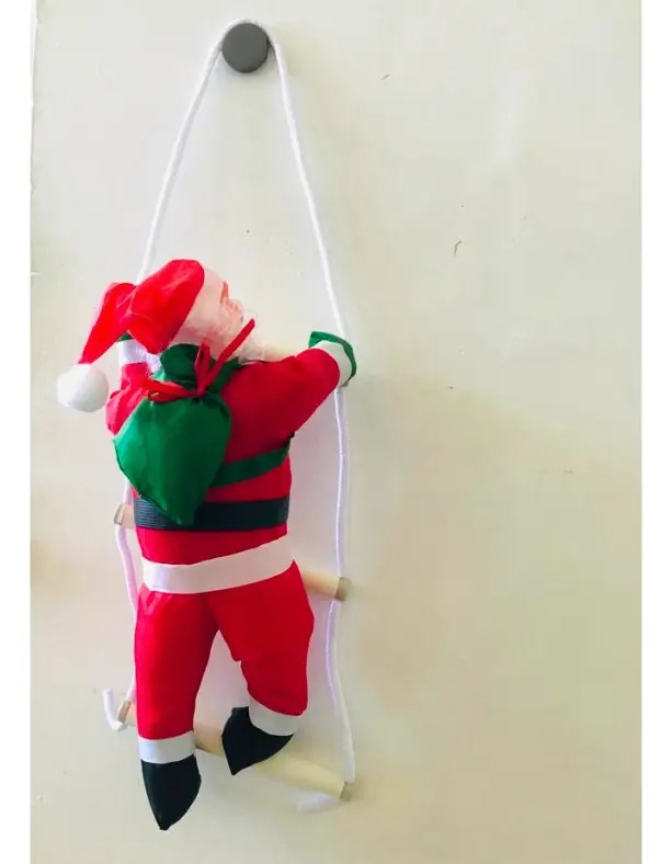Papai Noel Subindo Escada Decorativo com Luzes para o Natal