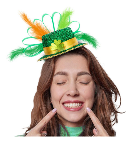 Diadema Del Día De San Patricio, Sombrero De Plumas,