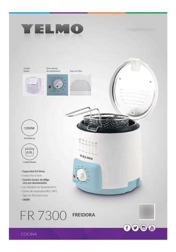 Freidora Yelmo Fr-7300 0.9l Blanca 220v