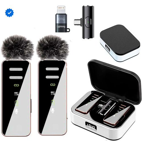 Micrófono Profesional Inalámbrico De Solapa Para Celular Tipo C Iphone lightning y Antipop BOMGE S18