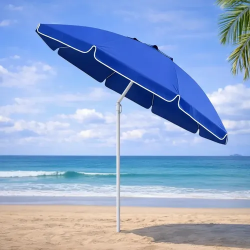 Guarda-sol Gigante 2,40m Articulado 90° Uv Praia Piscina Azul Lisa