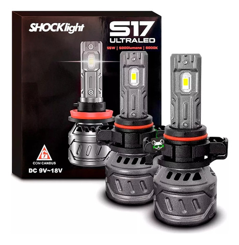 Lâmpada Shocklight Ultra Led S17 Nano H8 H9 H11 H16-2 55w