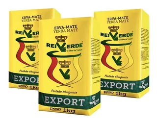 Yerba Mate Rei Verde Tradicional Pack 3kg (molida Uruguaya)