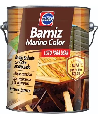 Barniz Marino Elbex Color 250 Ml Acabado Brillante Color Roble Oscuro