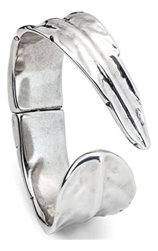 Uno De 50 Pulsera En Mezcla De Metales Recubierta De Plata.