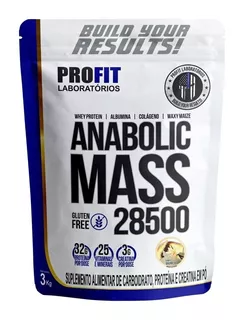 Suplemento em pó ProFit Laboratórios Anabolic Mass 28500 proteínas Anabolic Mass 28500 sabor baunilha em sachê de 3kg