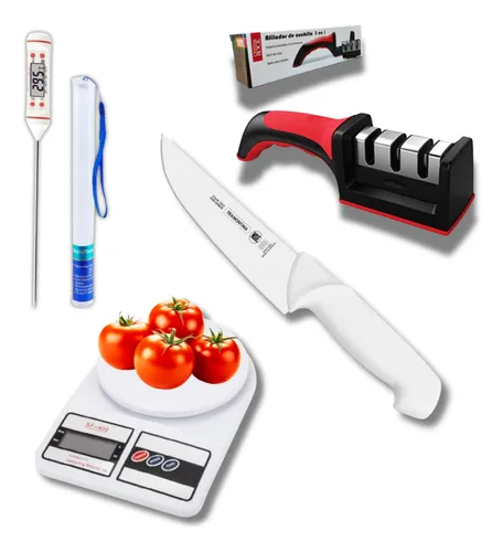Set Kit Chef Cocina Balanza Termometro Cuchillo Afilador