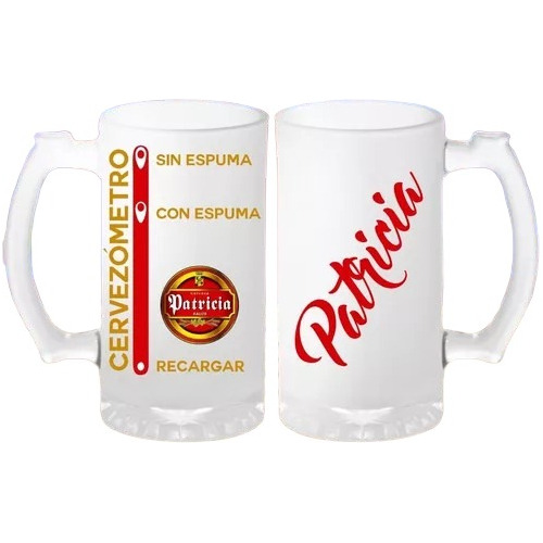 Jarra De Cerveza Personalizada De Patricia Con Cervezometro