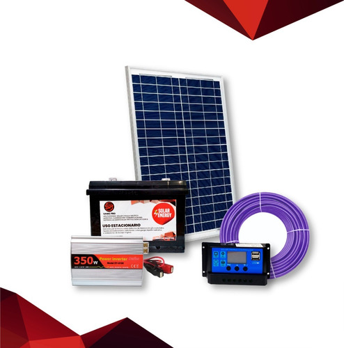Kit Solar 350w Panel Reg+bat+ Inversor Usb Campo Pro 1
