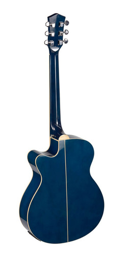 Imagen 3 de 9 de Guitarra Acústica Creep Con Funda Eq 5 Bandas Blue C/corte