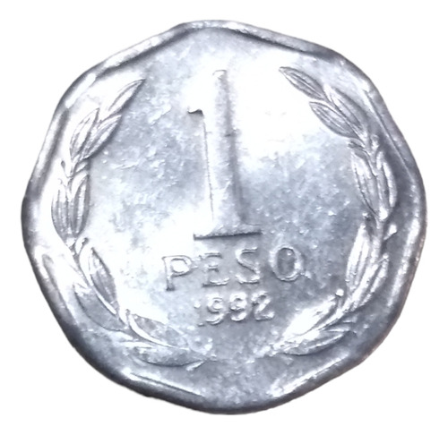 Moneda Pequeña Octagonal Chilena 1 Peso Año 1992  Envio $55