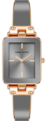 Reloj Mujer Anne Klein Cristal Mineral 22 Mm Ak/3926gyrg Color De La Correa Gris Oscuro Color Del Bisel Gris Oscuro Color Del Fondo Gris Oscuro