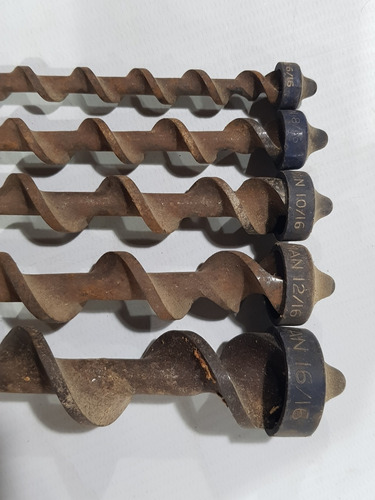 Imagen 5 de 10 de Antigua Caja Mechas Carpintería Taladro Manual Mec Mag 58985