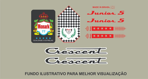 Adesivo Para Monark Crescent Junior 1977 - Frete Grátis