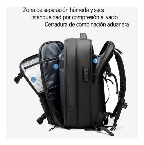 Mochila De Vacío Antirrobo Impermeable Comprimible De 60l