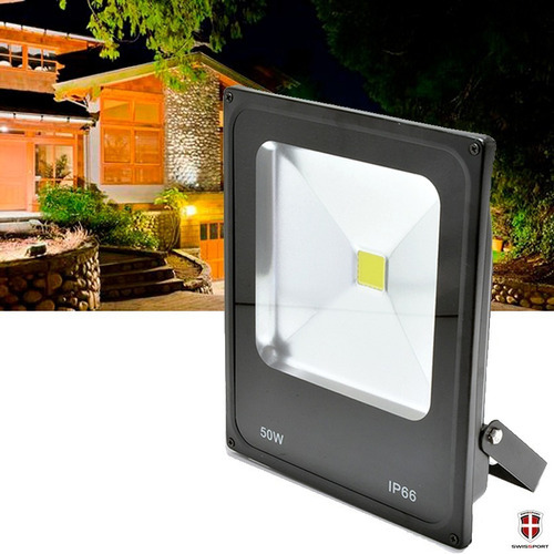 Refletor 50w Led Branco Frio Slim Bivolt 6500k Bivolt Cor Da Luz Branco-frio Cor Da Carcaça Preto Voltagem 110v/220v