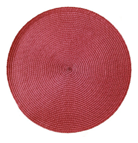 Kit 4 Jogo Lugar Americano Redondo Grande Luna Cores Cor Vermelho