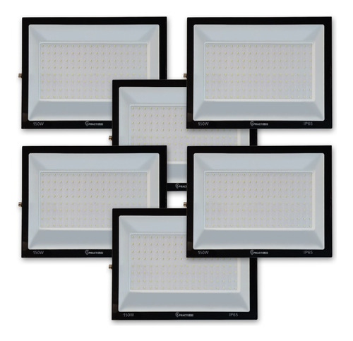 Imagen 1 de 9 de Pack X 6 Reflector Led 150w Alta Potencia Exterior