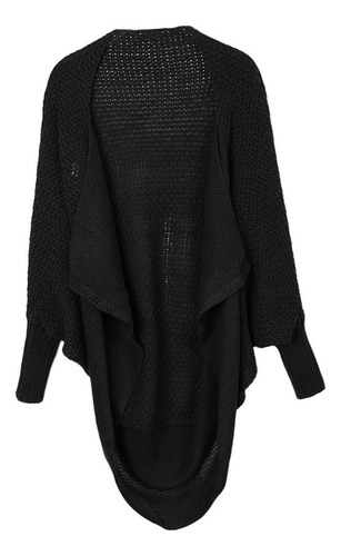 Suéter De Mujeres Cardigan Suelta Batwing Manga Larga Pu [u]