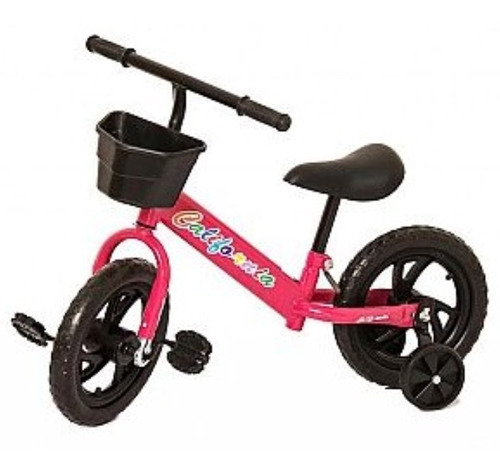 Camicleta Balance Bike Metal Con Pedales Rueditas Y Canasto