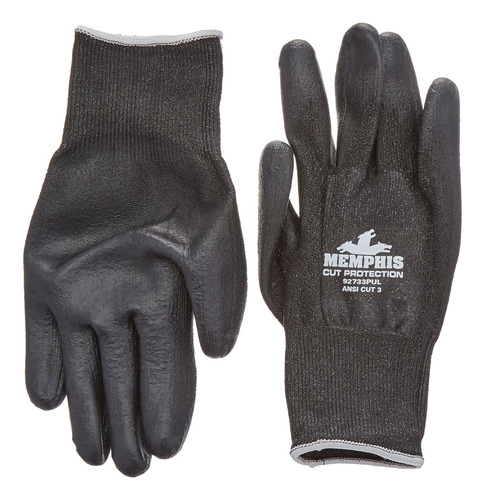 Mcr Safety 92733pul Memphis Cut Pro Guantes,  13, Hppe Negro