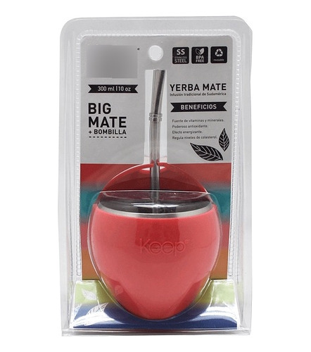 Mug Matero Big Mate Colores + Bombilla Keep 300ml