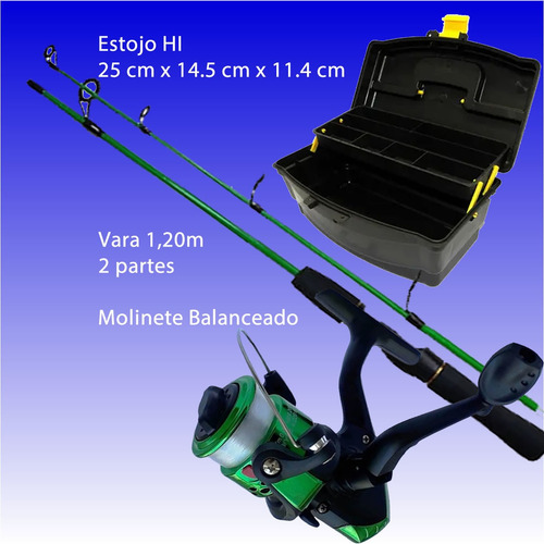 Imagem 2 de 4 de Kit Traia De Pesca Completo Vara Molinete Maleta Pronto Uso