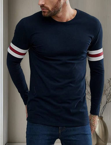 Playera Moderna Manga Larga Deportiva Moda Para Hombre 2227