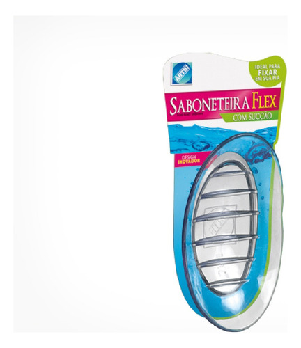 Saboneteira Transparente Flex Com Sucção Com Ventosa Arthi Cor Branco