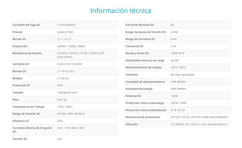 Imagen 3 de 10 de Fuente Switching Metalica 24v 5a
