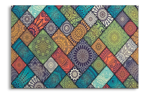 Cuadro Decorativo Moderno Colores Mandalas Jd-0336 M Cuadro 86x56 Cm Sin Marco
