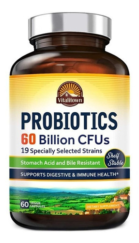 Probióticos + Prebióticos Vitalitown 60 Mil Millones Ufc X60
